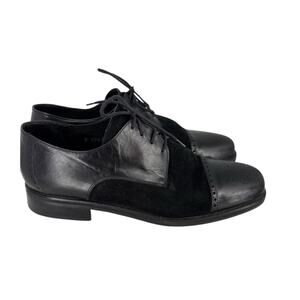 Kollfex Brogue Derby Shoes Womens Size 9 Spectator Tie Up Vintage Black Leather